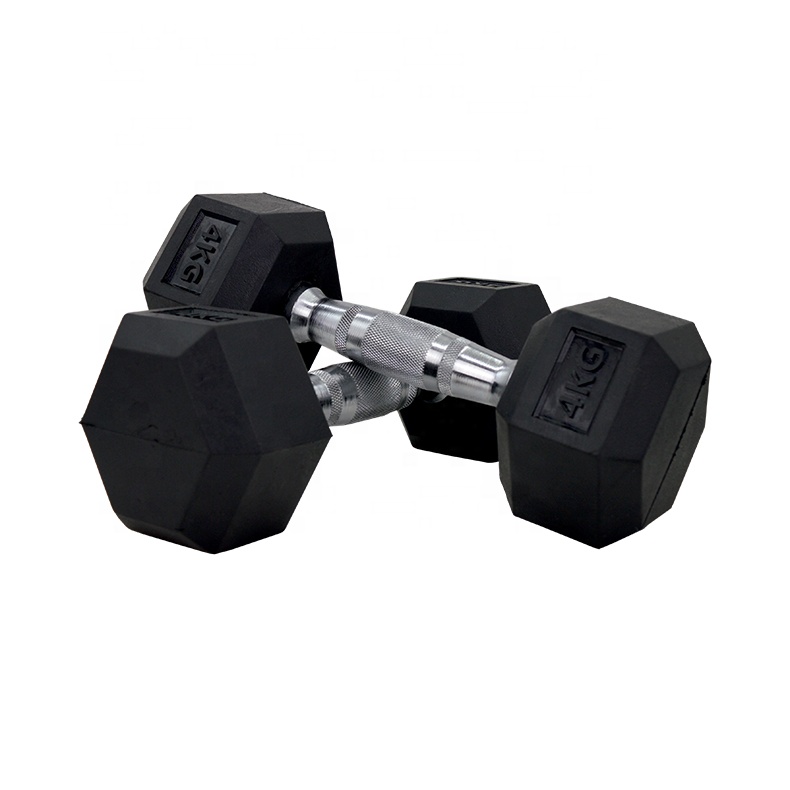 Rubber Round Dumbbell Exercise 5kg 7.5kg 10kg Dumbbells Home Gym Hex Dumbbells Rubber